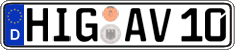 German license plate, Regular plates