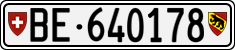 License plate of Switzerland, Cars