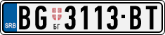 License plate of Serbia, Cars