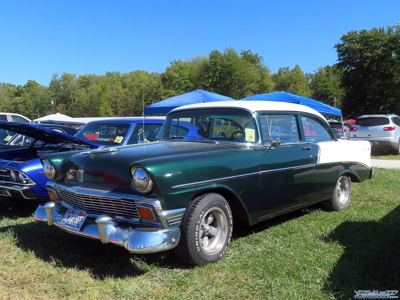 EMJ 9632, Chevrolet Bel Air 2nd gen 1956 2-door Sedan (2402; A-body), 1st facelift, 1955–1956