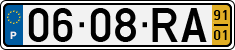 License plate of Portugal, Regular plates