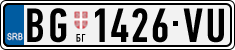 License plate of Serbia, Cars