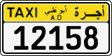 License plate of the UAE, Abu Dhabi, Taxi