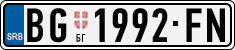 License plate of Serbia, Cars