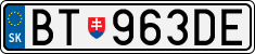License plate of Slovakia, Cars