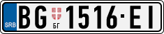 License plate of Serbia, Cars