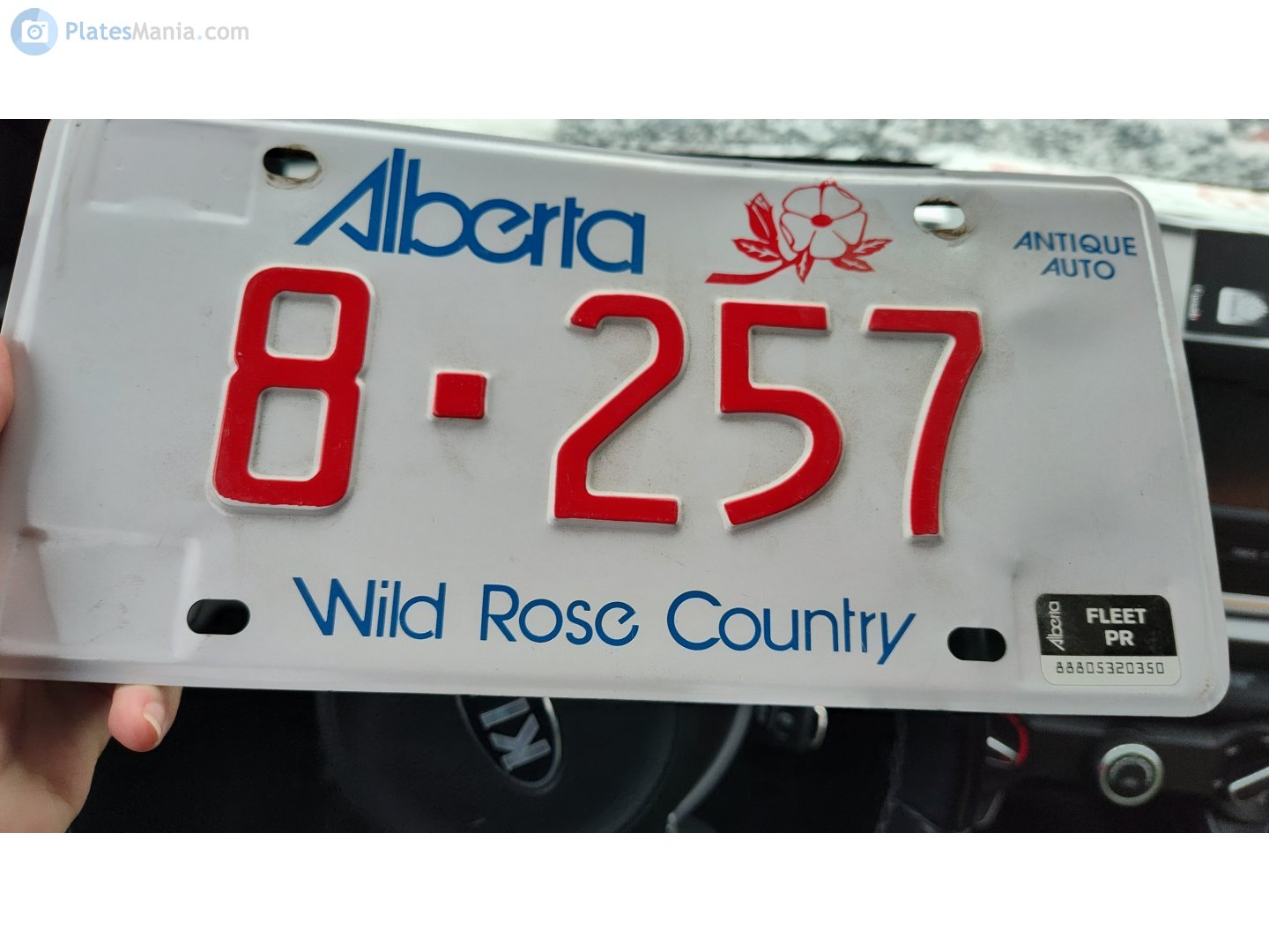 8-257, License plate without vehicle 