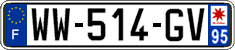 French license plate, SIV (temporary)