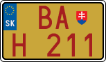License plate of Slovakia, Oldtimers