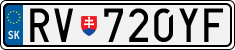 License plate of Slovakia, Cars