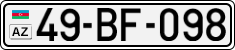 License plate of Azerbaijan, Cars