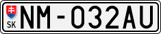 License plate of Slovakia, Cars