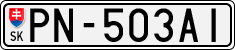 License plate of Slovakia, Cars