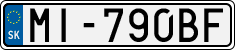 License plate of Slovakia, Cars