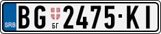License plate of Serbia, Cars
