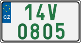 License plate of the Czech Republic, Oldtimers (2001)