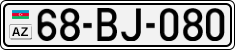License plate of Azerbaijan, Cars