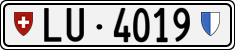 License plate of Switzerland, Cars