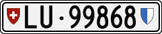 License plate of Switzerland, Cars