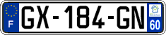French license plate, SIV (ordinary)