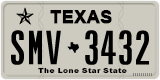 Texas, Regular plates (2012) (АBC-1234)