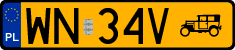 License plates of Poland, Oldtimers