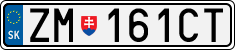 License plate of Slovakia, Cars