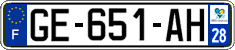 French license plate, SIV (ordinary)