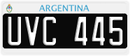 License plate of Argentina, Cars (1995, ABC 123)