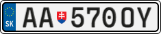 License plate of Slovakia, Cars