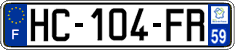 French license plate, SIV (ordinary)
