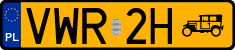 License plates of Poland, Oldtimers