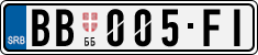 License plate of Serbia, Cars