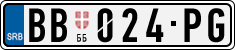License plate of Serbia, Cars