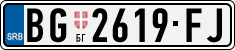 License plate of Serbia, Cars