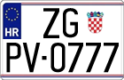 License plate of Croatia, Oldtimers