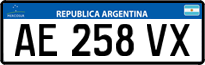 License plate of Argentina, Cars (Mercosur, AB 123 CD)