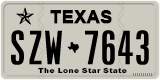 Texas, Regular plates (2012) (АBC-1234)