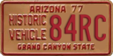 Arizona, Historic vehicle (XXXX)