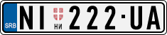 License plate of Serbia, Cars