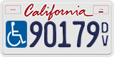 California, Disabled Veteran (D/V12345, 12345D/V, DV12345)
