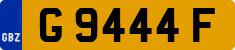 License plate of Gibraltar, Regular car plates (G 1234 A)