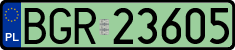 License plates of Poland, Electric vehicles