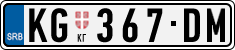 License plate of Serbia, Cars