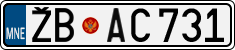 License plate of Montenegro, Cars