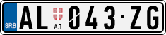License plate of Serbia, Cars