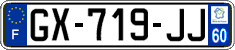 French license plate, SIV (ordinary)