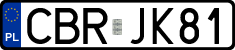 License plates of Poland, Regular car plates