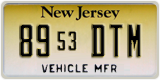 New Jersey, Vehicle Manufacturer (ABC 1234/1234 ABC)