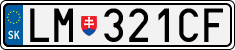 License plate of Slovakia, Cars